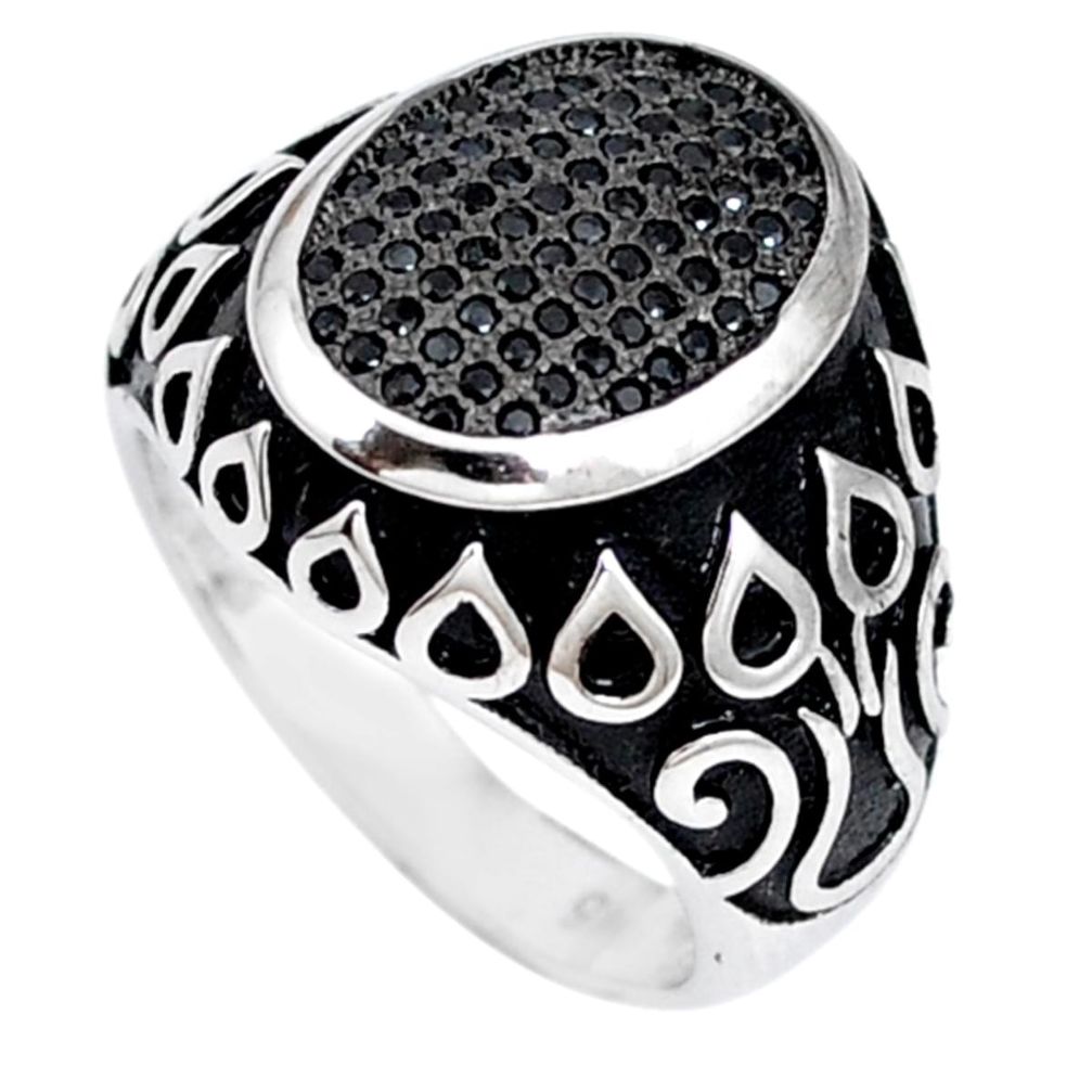 Natural black topaz 925 sterling silver mens ring jewelry size 8 a41384