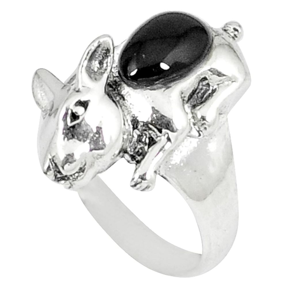 2.46cts natural black onyx 925 sterling silver ring jewelry size 8 a45934