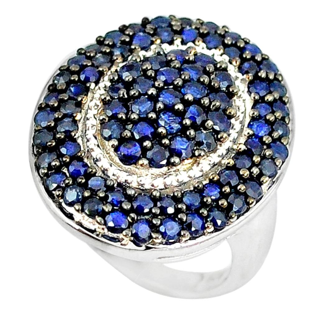 925 sterling silver natural blue sapphire ring jewelry size 7 a47337