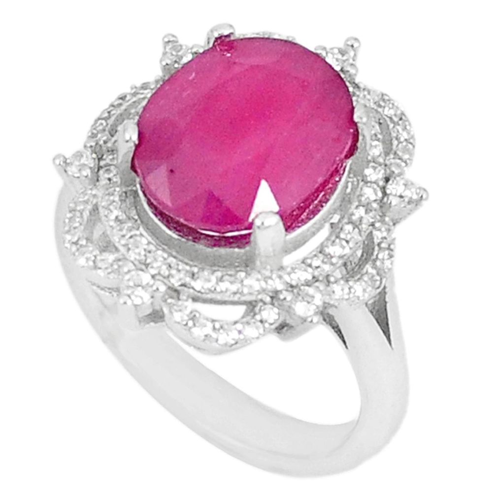 925 sterling silver natural red ruby topaz ring jewelry size 7 a48440