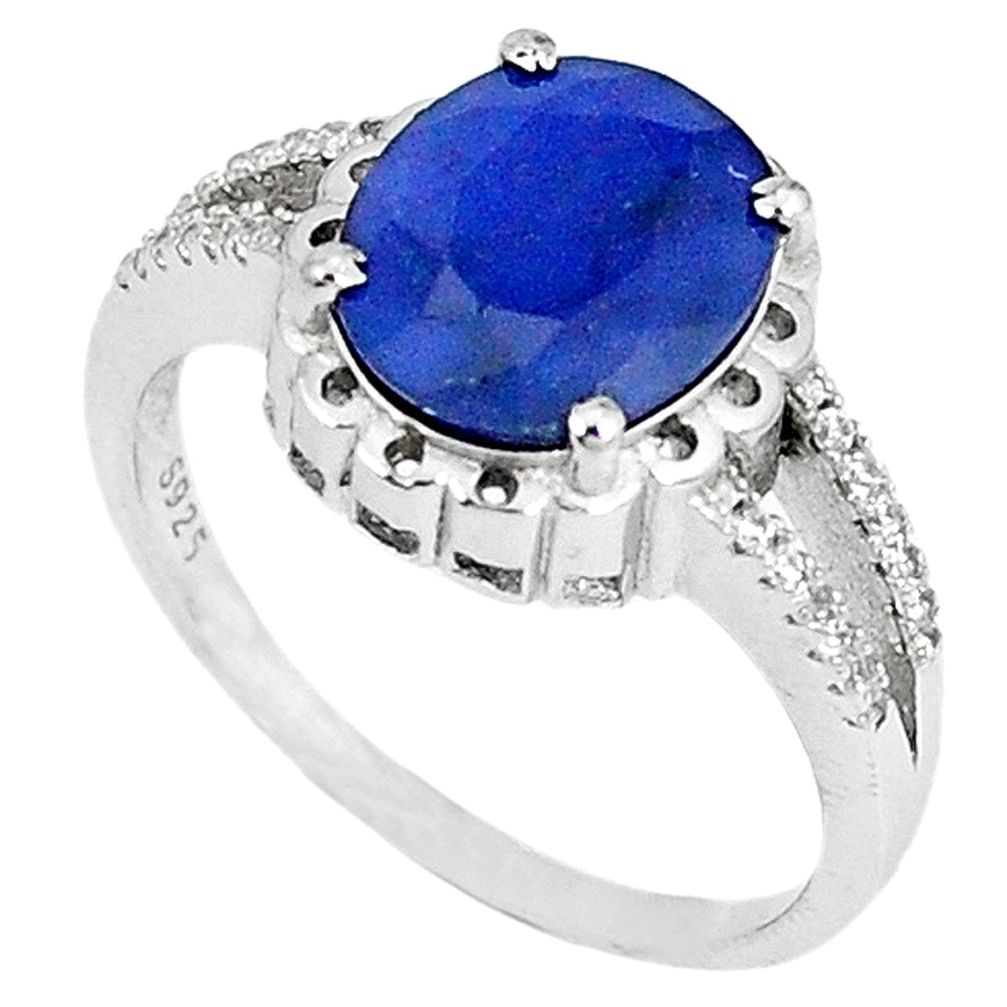 925 sterling silver natural blue sapphire topaz ring jewelry size 9 a48575