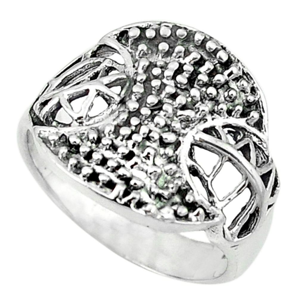 Clearance Sale-Indonesian bali style solid 925 sterling plain silver ring size 7.5 a53065