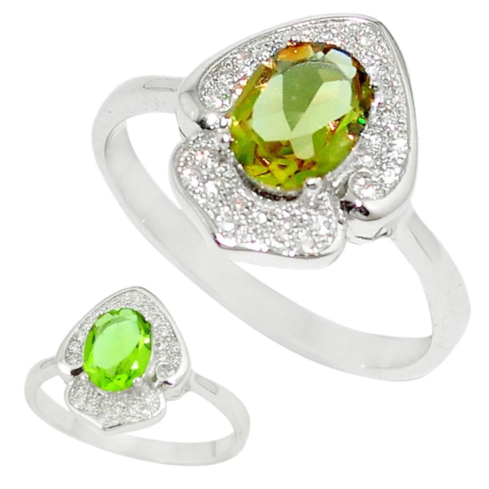 Clearance Sale-Green alexandrite (lab) topaz 925 sterling silver ring jewelry size 7.5 a54576