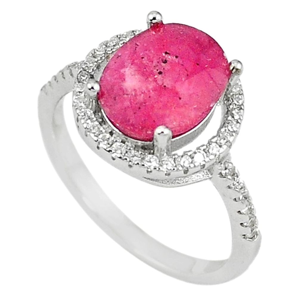 Clearance Sale-Natural red ruby topaz 925 sterling silver ring jewelry size 6.5 a57130