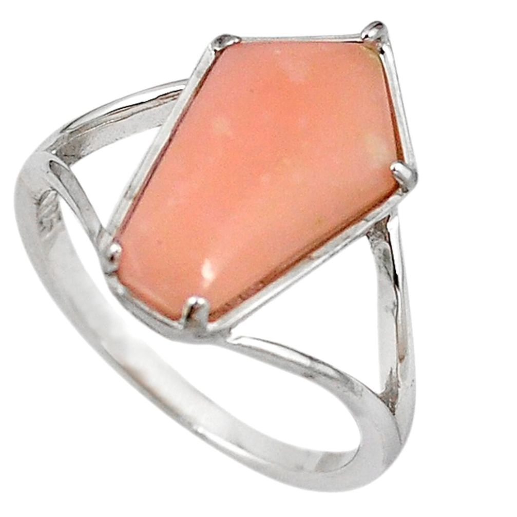 Natural pink opal fancy 925 sterling silver ring jewelry size 7.5 a59033