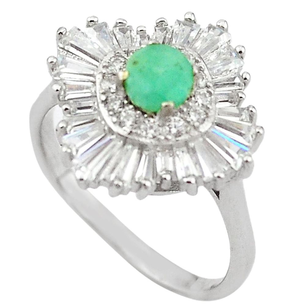 Natural green emerald topaz 925 sterling silver ring size 8.5 a65737