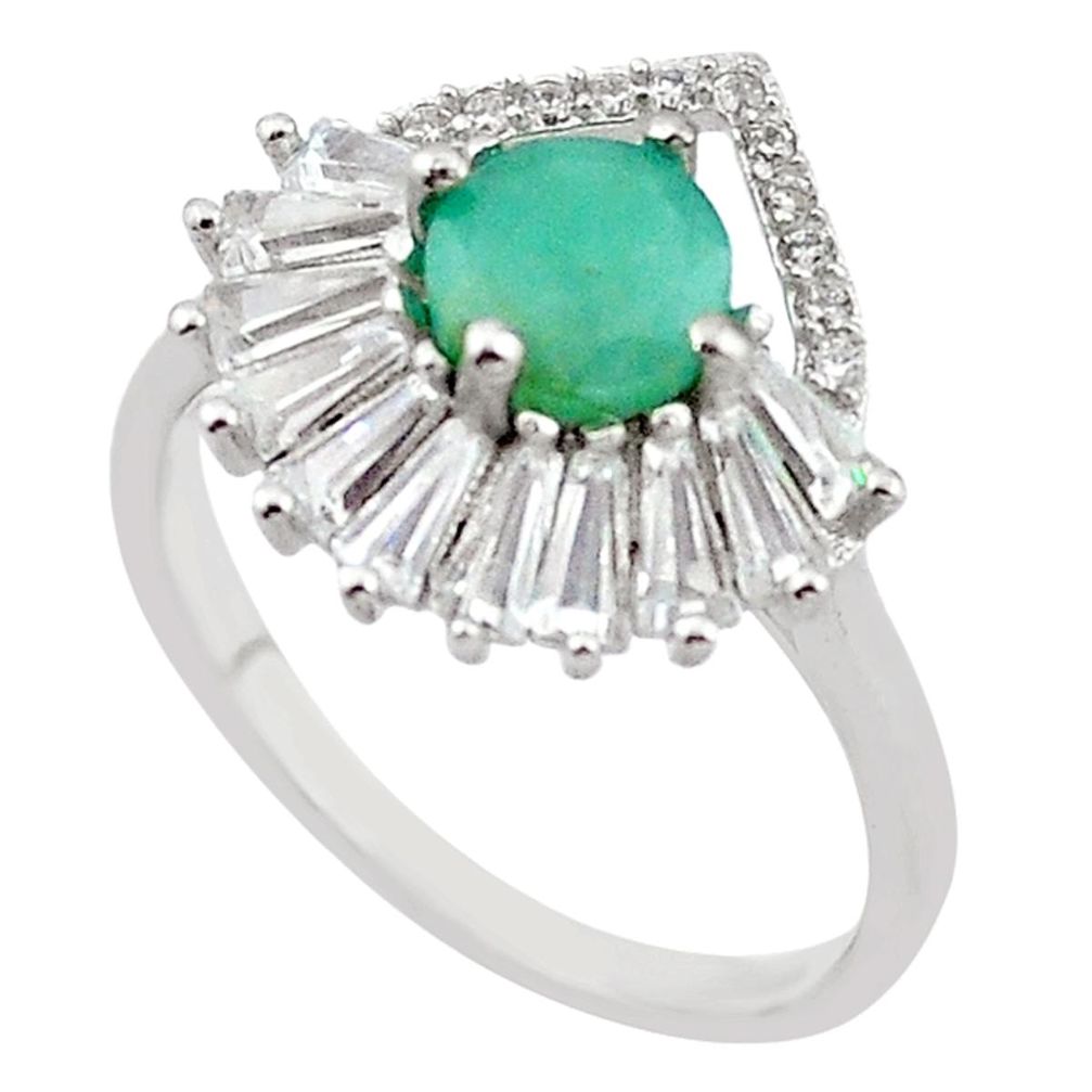 Natural green emerald topaz 925 sterling silver ring jewelry size 8 a65765