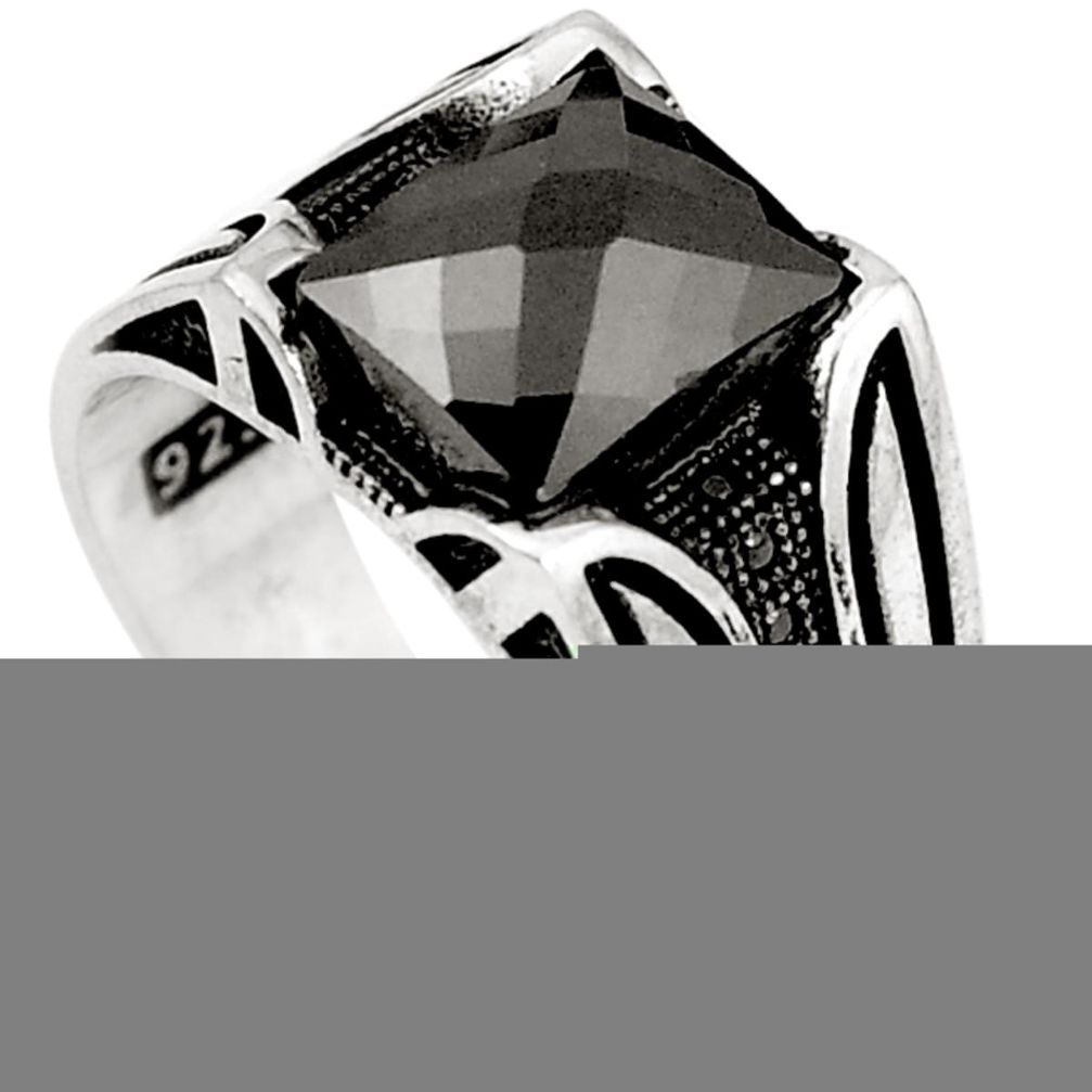 925 sterling silver natural black onyx topaz mens ring jewelry size 9.5 a69298