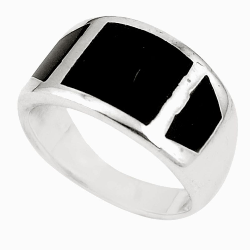 925 sterling silver black onyx enamel ring jewelry size 7 a69632