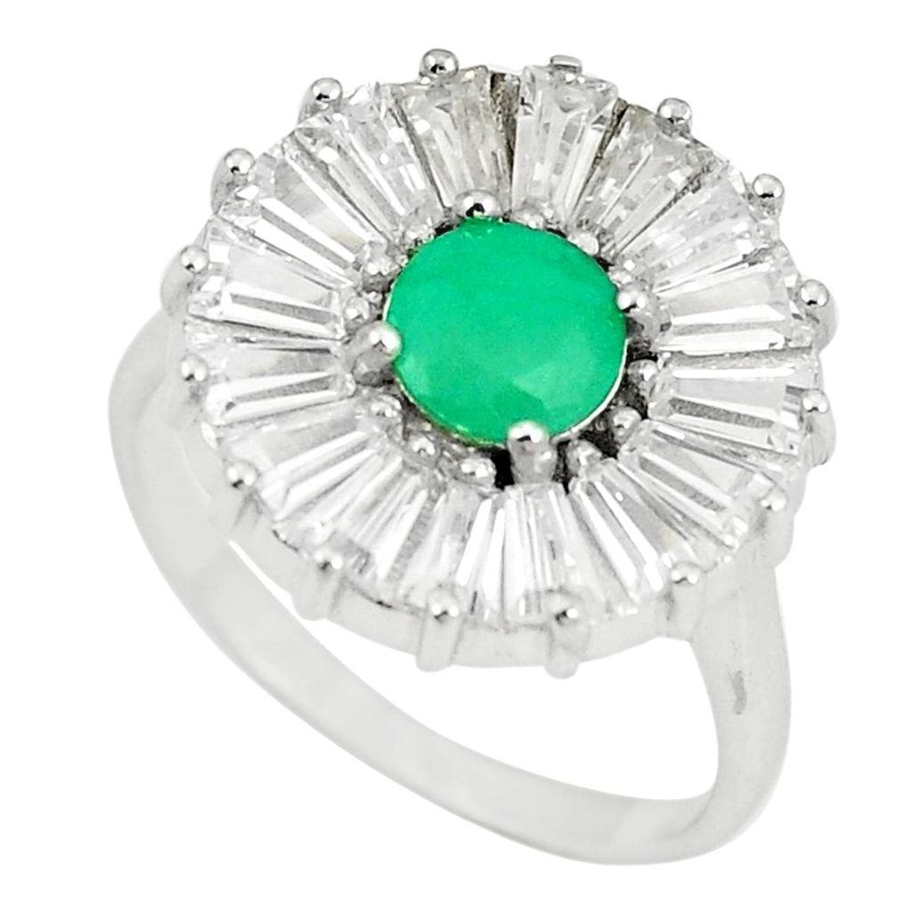 Natural green emerald topaz 925 sterling silver ring jewelry size 8 a75446