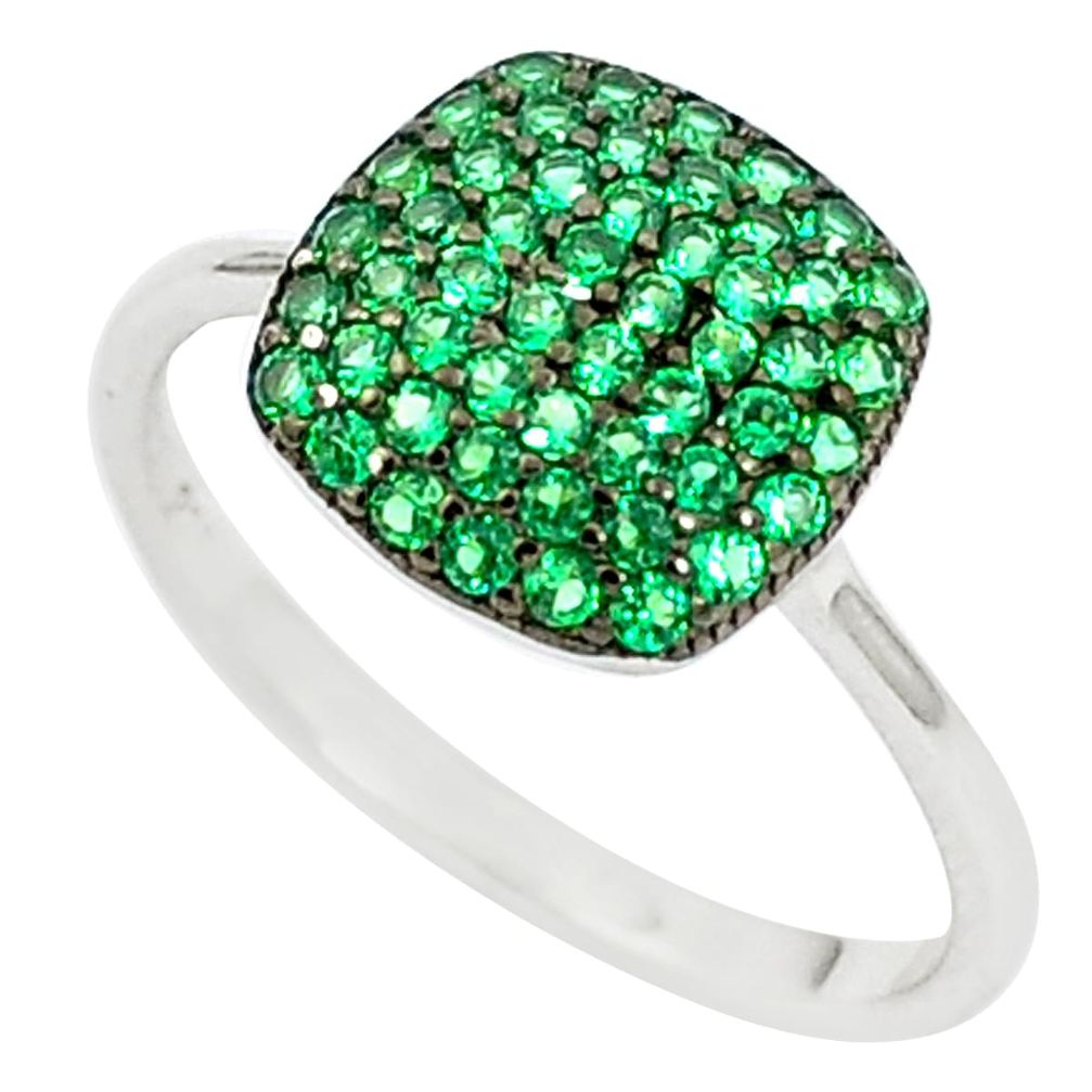 Green emerald quartz 925 sterling silver ring jewelry size 5.5 a82746