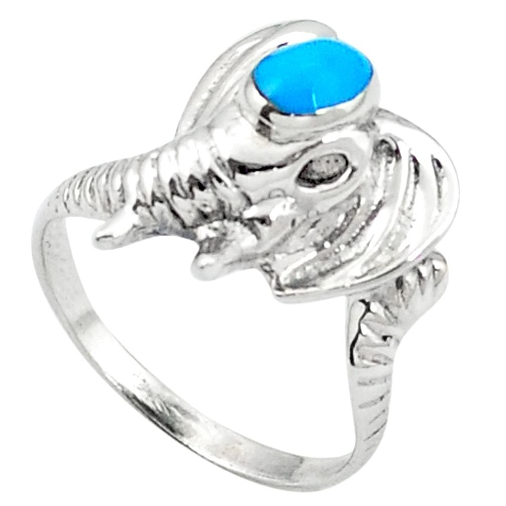 Fine blue turquoise 925 sterling silver ring jewelry size 8.5 a83189