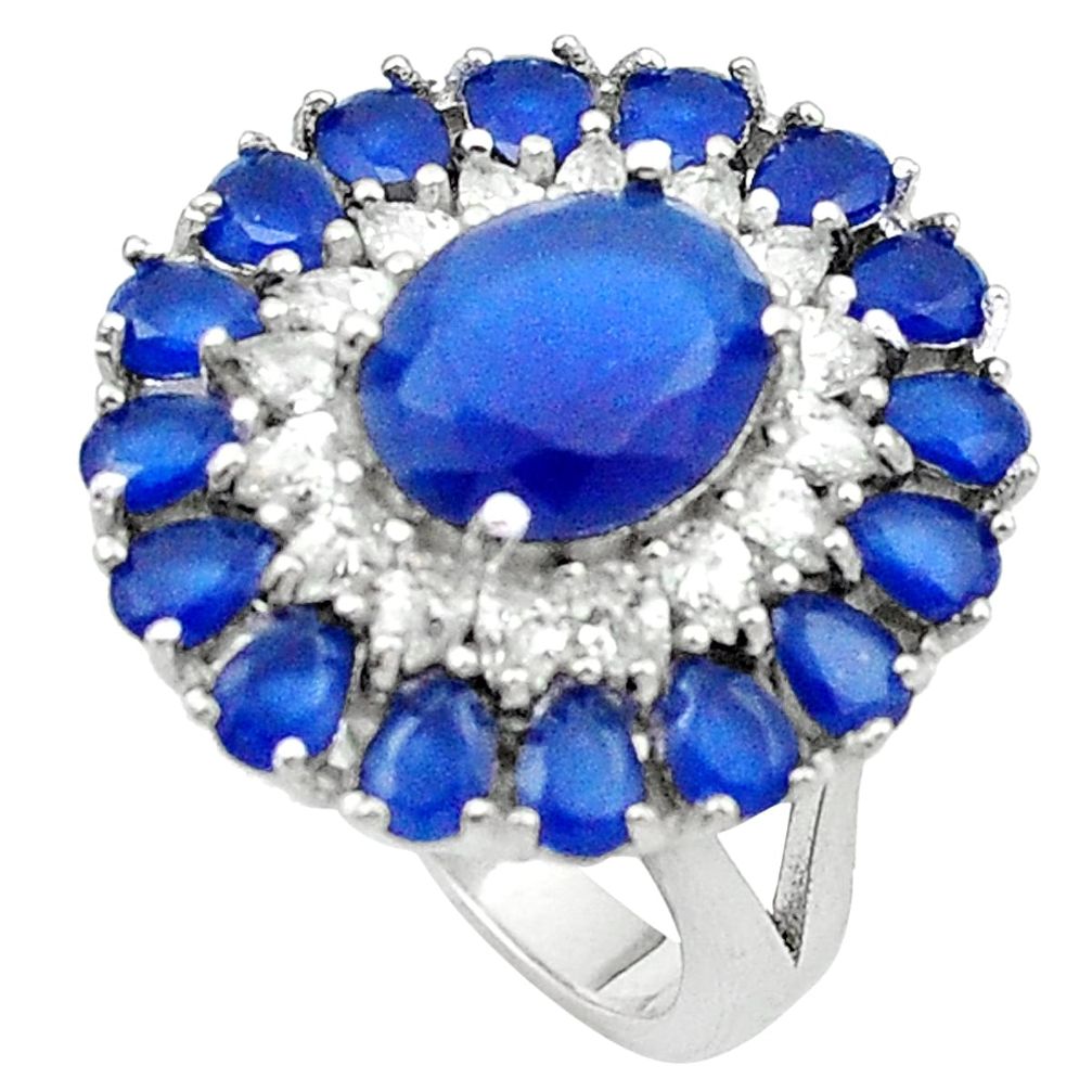 925 sterling silver blue sapphire quartz topaz ring jewelry size 6 a84439