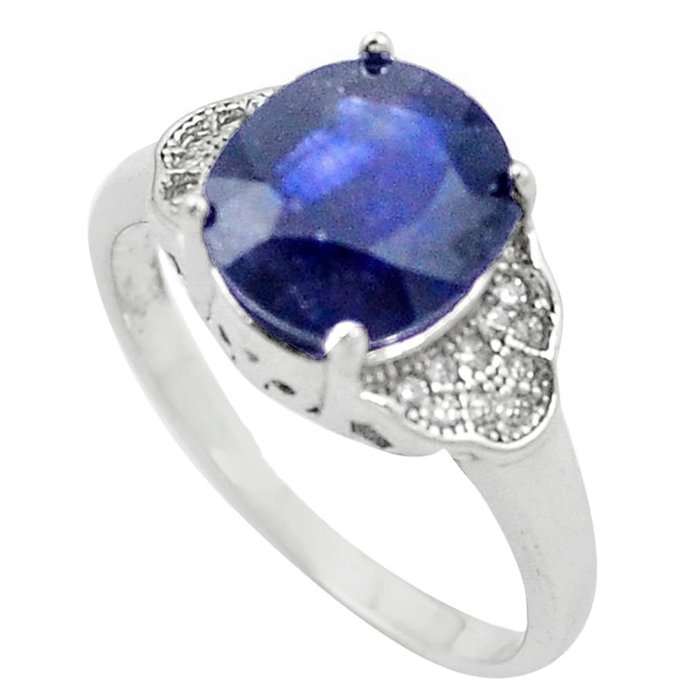 Natural blue sapphire topaz 925 sterling silver ring jewelry size 6.5 a85759