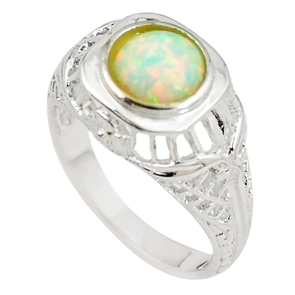 1.41cts pink australian opal (lab) 925 silver solitaire ring size 7 a89154