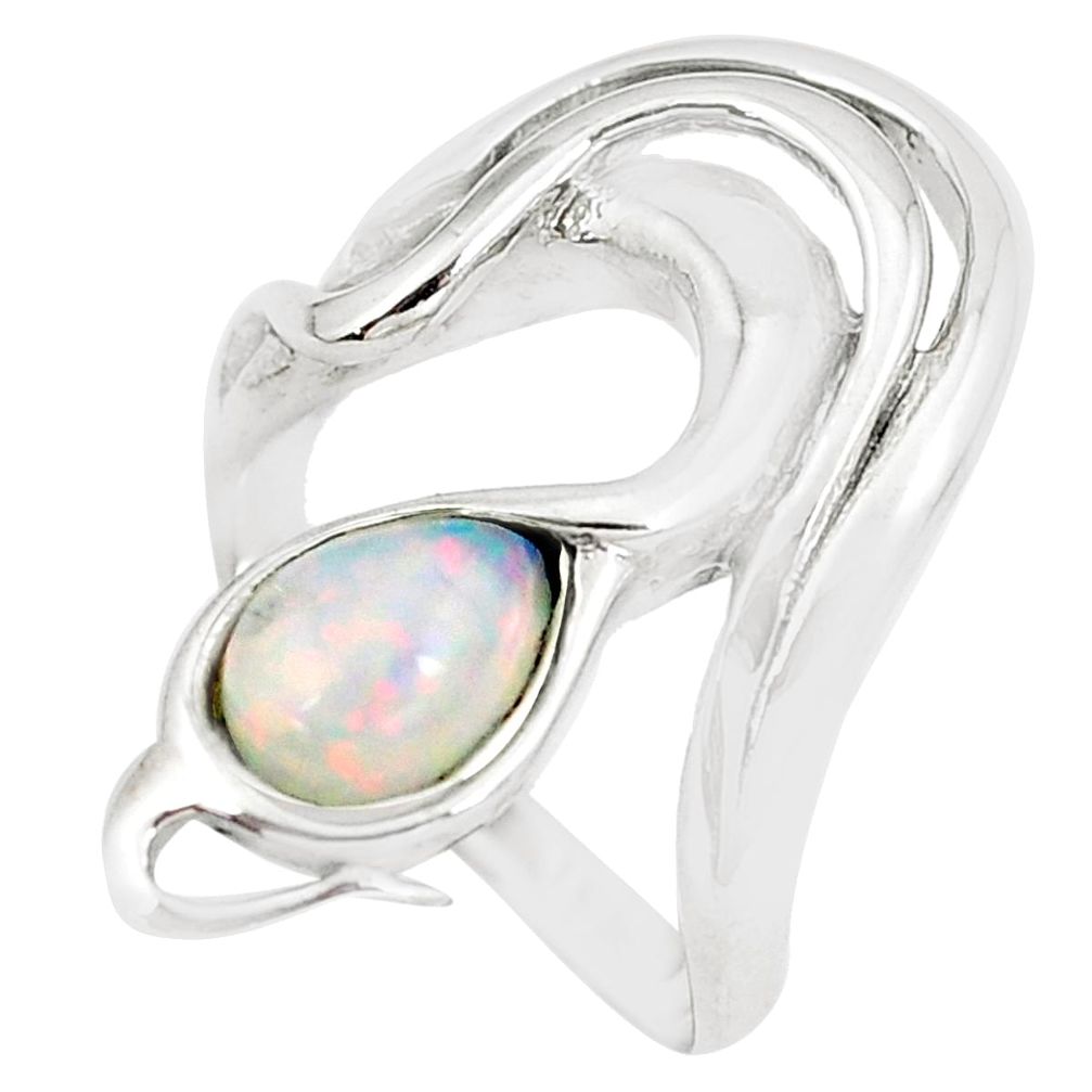 2.59cts pink australian opal (lab) 925 sterling silver ring size 7.5 a89231