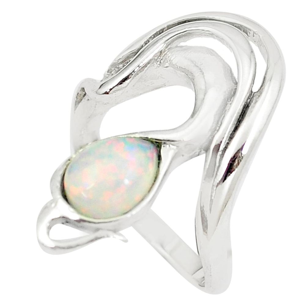 2.50cts pink australian opal (lab) 925 sterling silver ring size 8.5 a89239