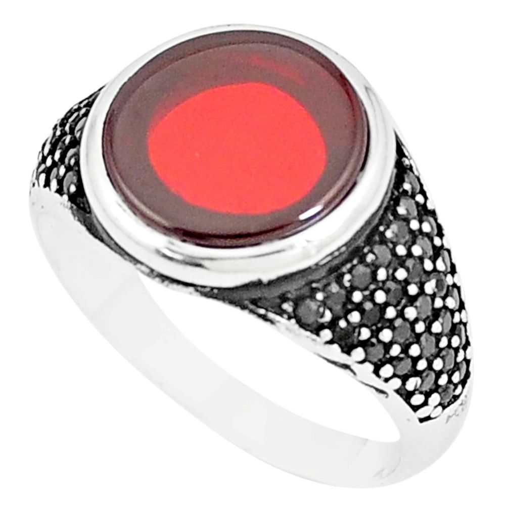 7.52cts red garnet quartz topaz 925 sterling silver mens ring size 11 a90116