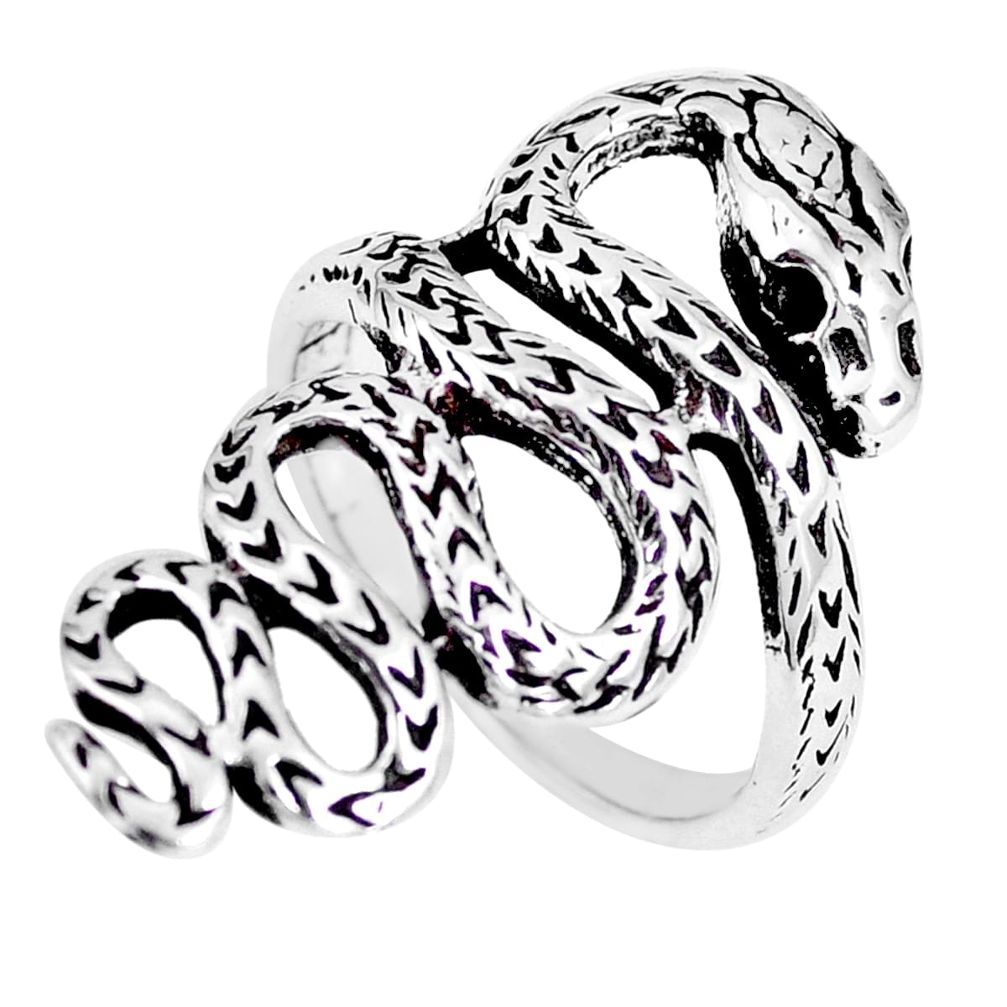 5.69gms indonesian bali style solid 925 silver snake ring size 6.5 a92497
