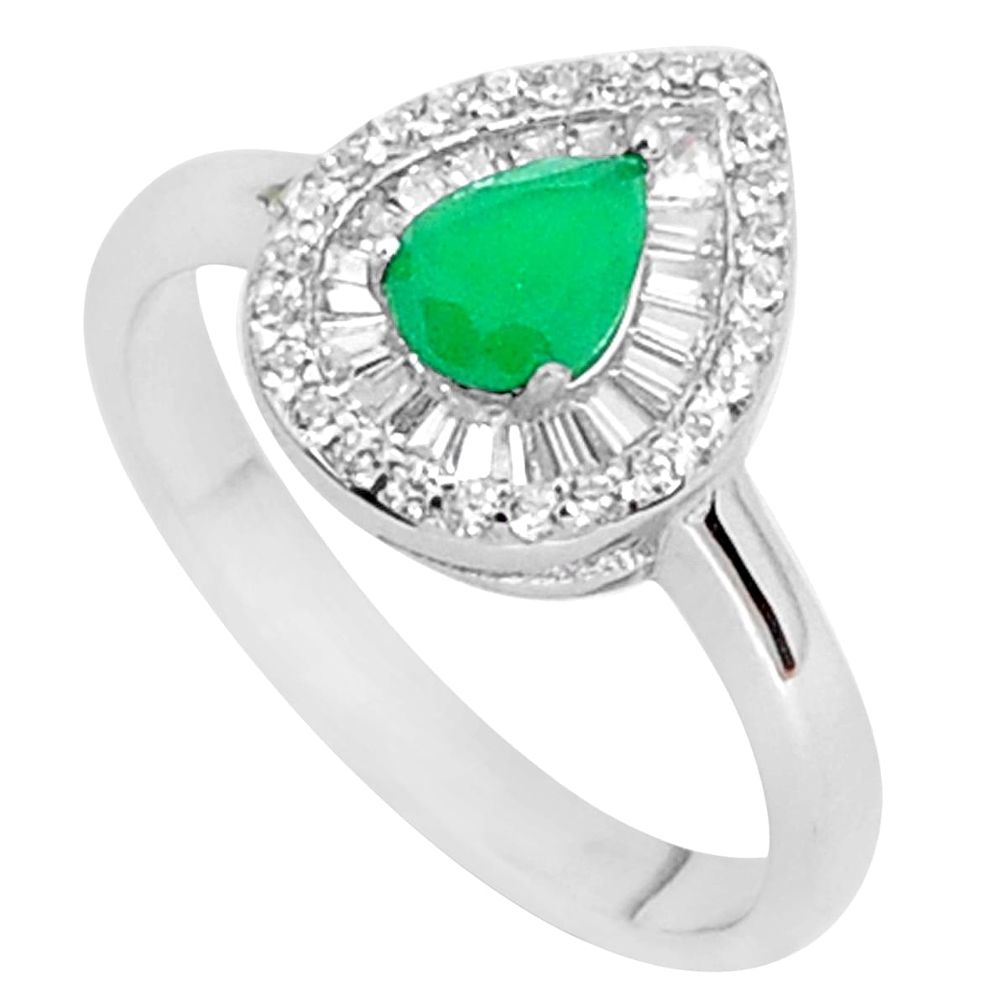 3.50cts green emerald (lab) topaz 925 sterling silver ring jewelry size 9 a96101