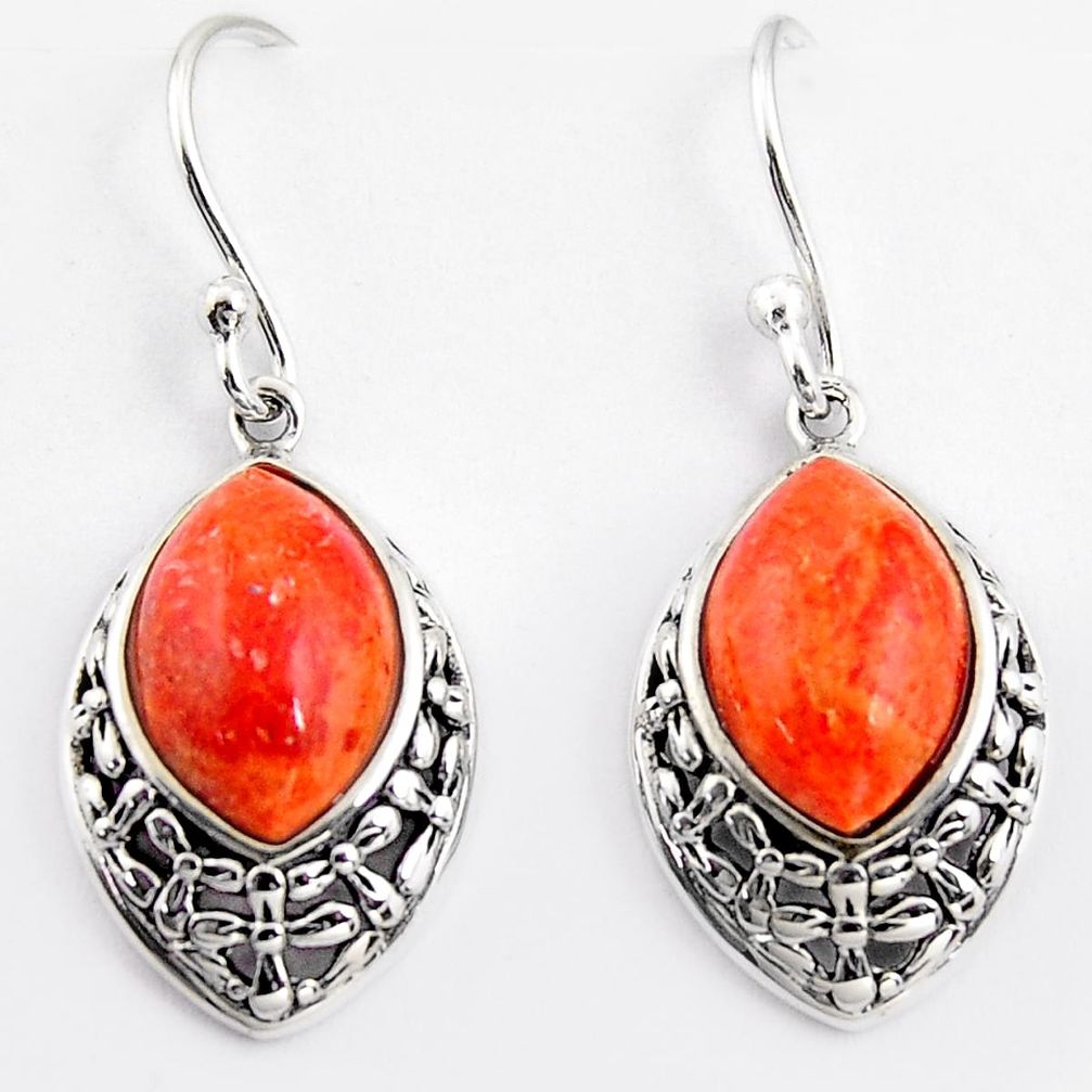 8.12cts southwestern red copper turquoise 925 sterling silver earrings c5681