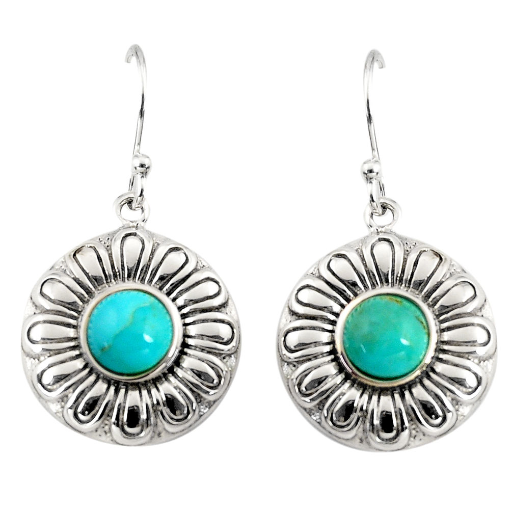 925 silver 2.84cts southwestern blue arizona mohave turquoise earrings c7274
