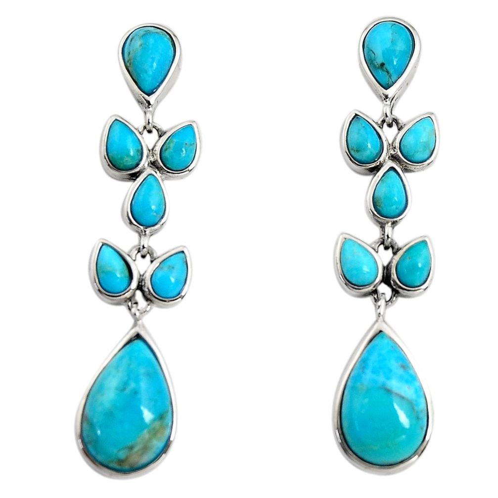 11.25cts southwestern blue arizona mohave turquoise 925 silver earrings c7280