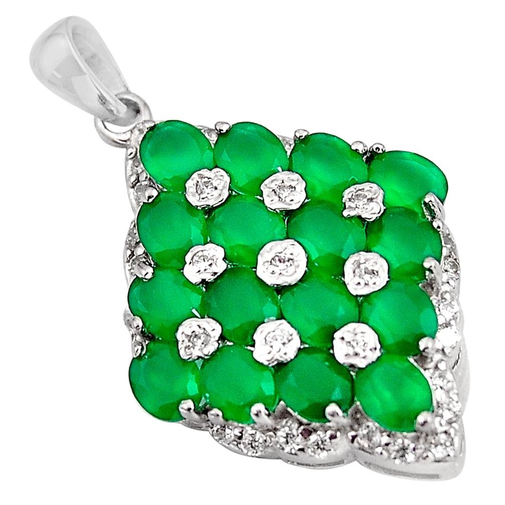 8.76cts natural green chalcedony topaz 925 sterling silver pendant jewelry c5469