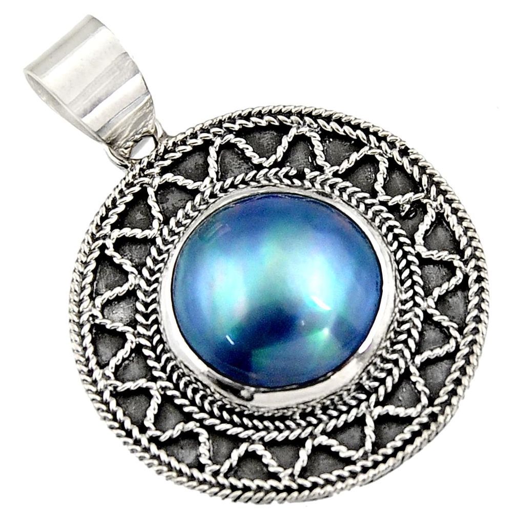 14.40cts natural titanium pearl 925 sterling silver pendant jewelry c6259