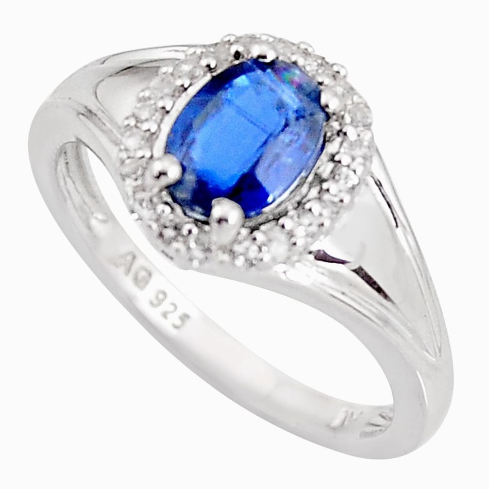 2.71cts natural blue kyanite topaz 925 sterling silver ring jewelry size 9 c5471