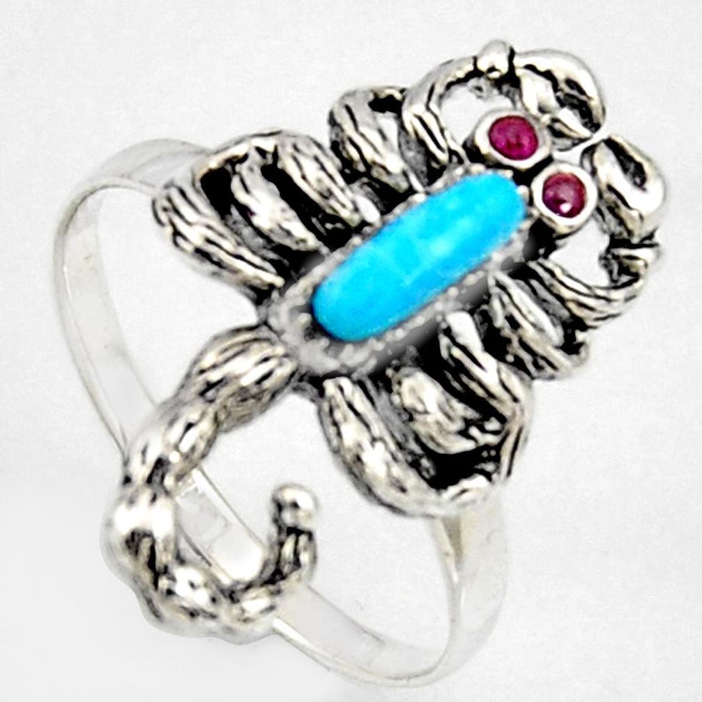 1.85cts southwestern copper turquoise silver scorpion charm ring size 9 c5720
