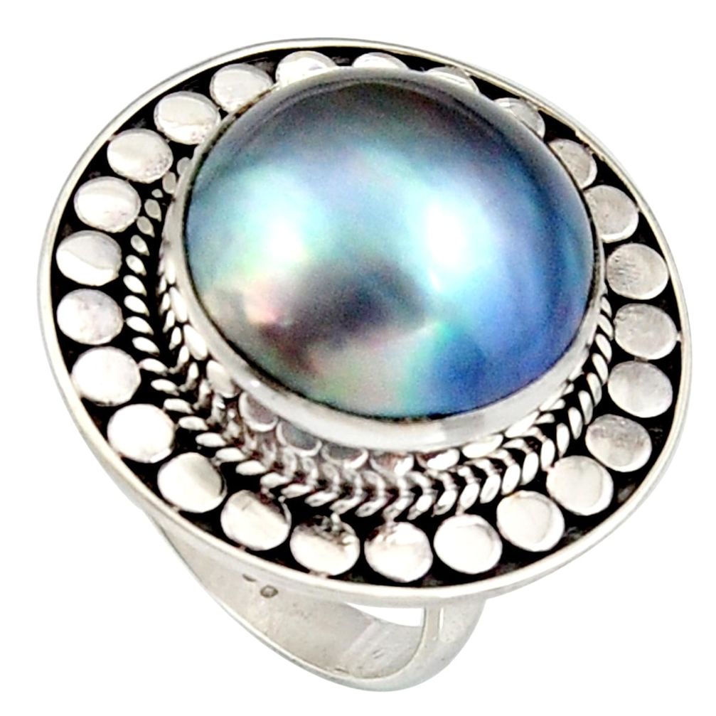 15.64cts natural titanium pearl 925 silver solitaire ring jewelry size 7 c6376