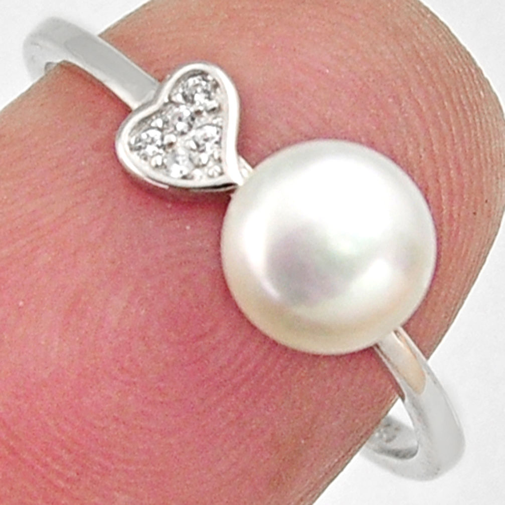 1.77cts natural white pearl topaz 925 sterling silver ring jewelry size 7 c6402