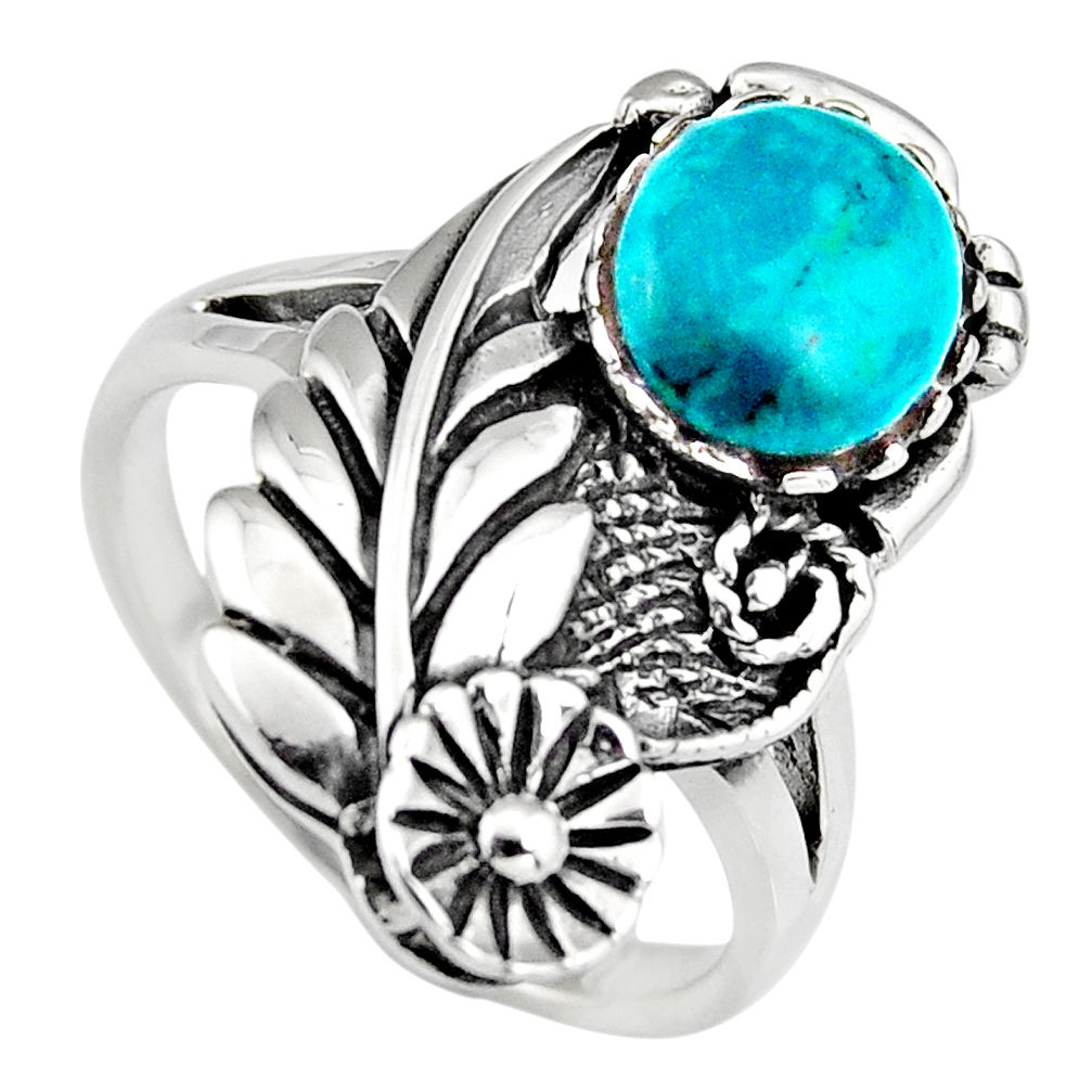 3.13cts natural green chrysocolla 925 sterling silver ring jewelry size 9 c6562