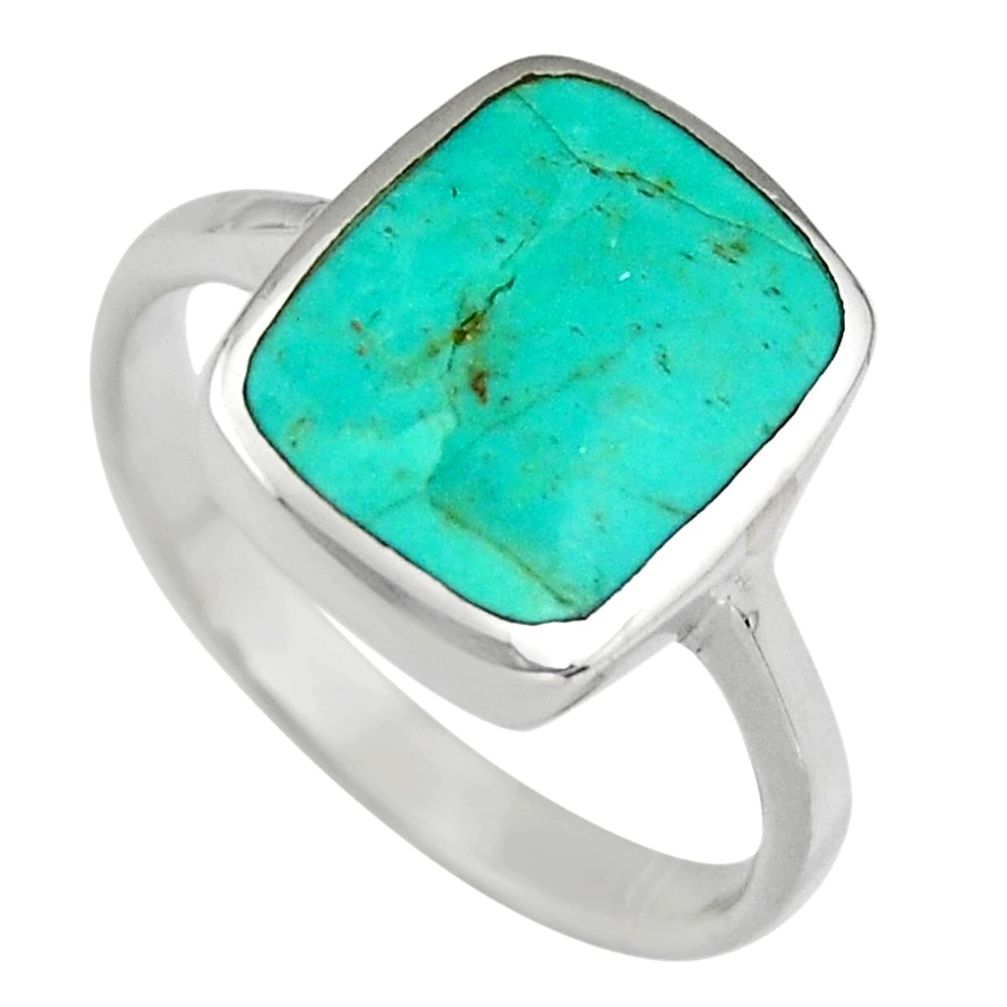 4.89gms green kingman turquoise enamel 925 silver ring size 8 c6632