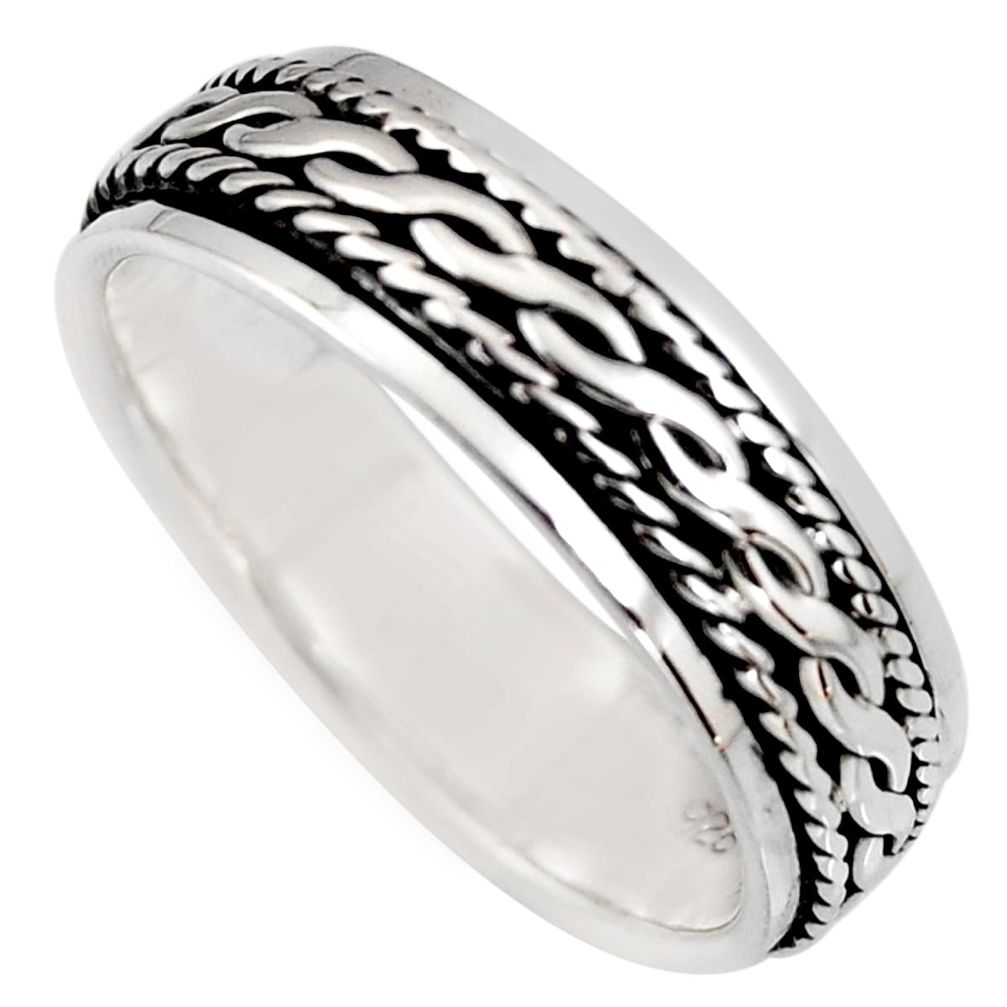 7.39gms meditation ring 925 silver spinner band ring size 11.5 c6706