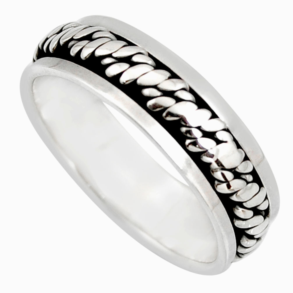 5.03gms meditation ring 925 silver spinner band ring size 10.5 c6708