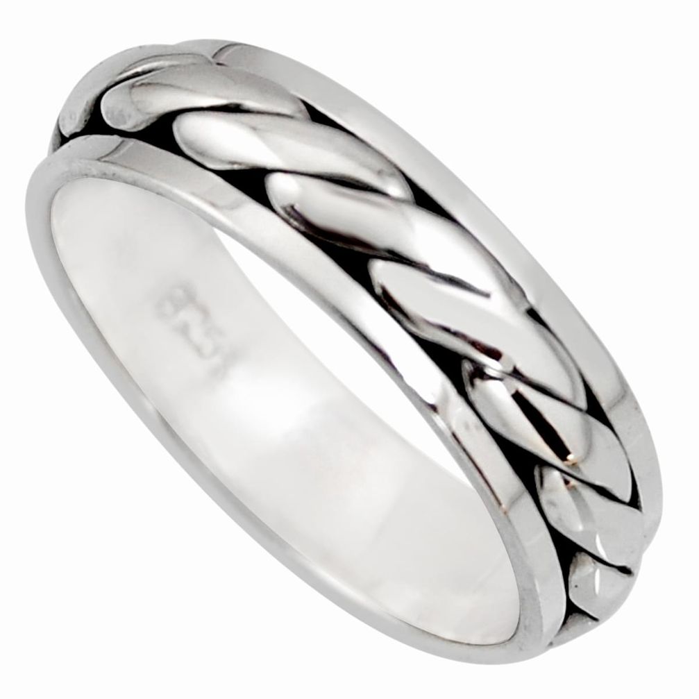 5.73gms bali meditation ring 925 silver spinner band ring size 10.5 c6717