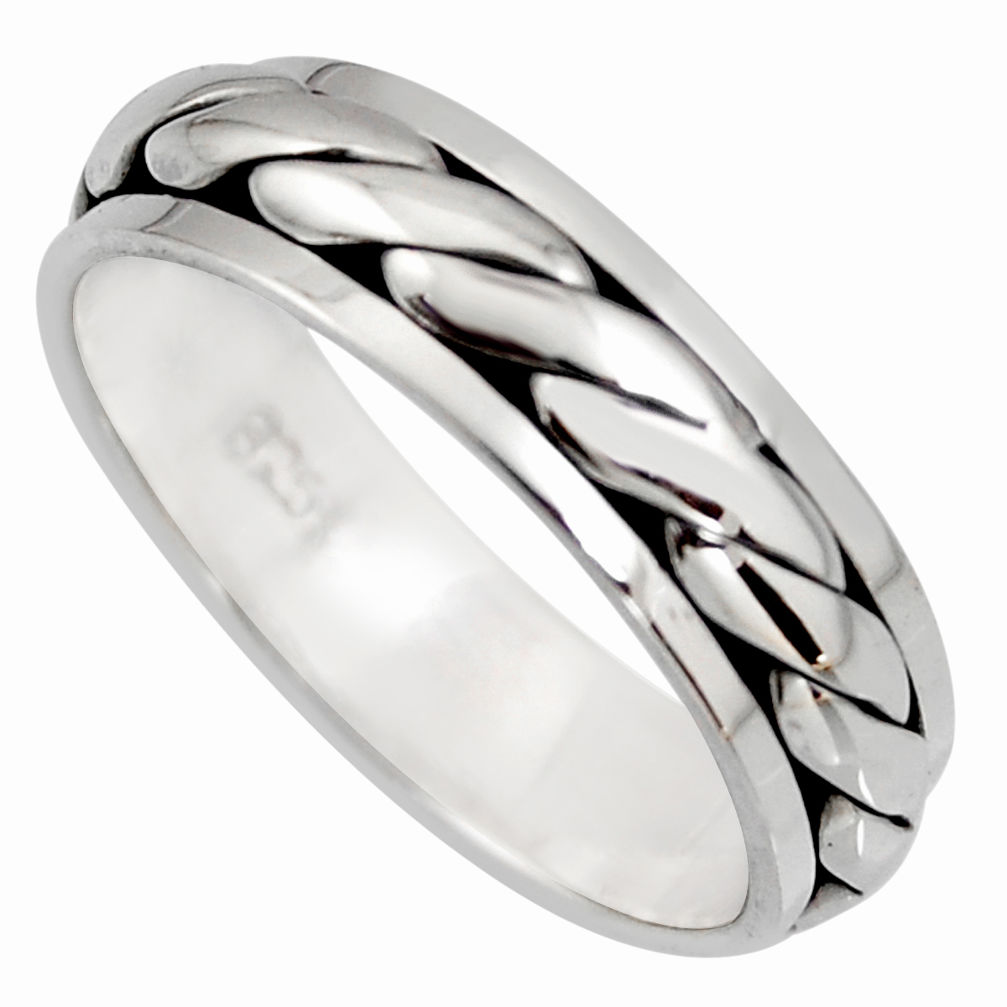 5.73gms meditation wish spinner band 925 silver spinner ring size 10.5 c6728