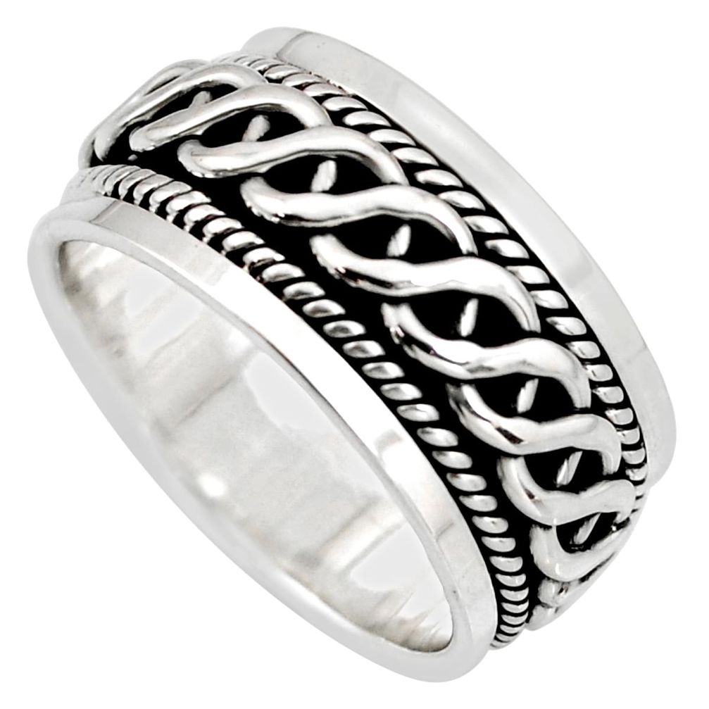 9.58gms meditation wish spinner band 925 silver spinner ring size 8.5 c6731
