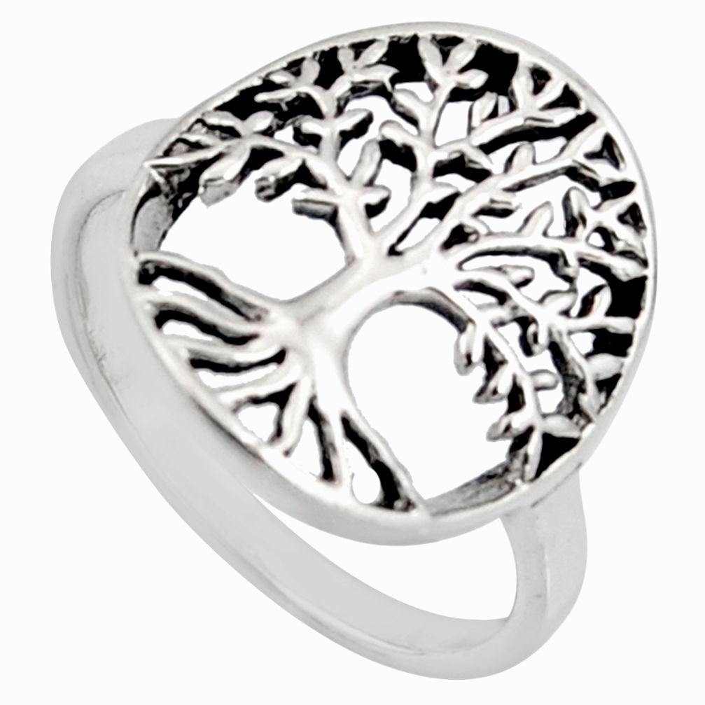 925 silver 3.02gms indonesian bali style solid tree of life ring size 7 c6998