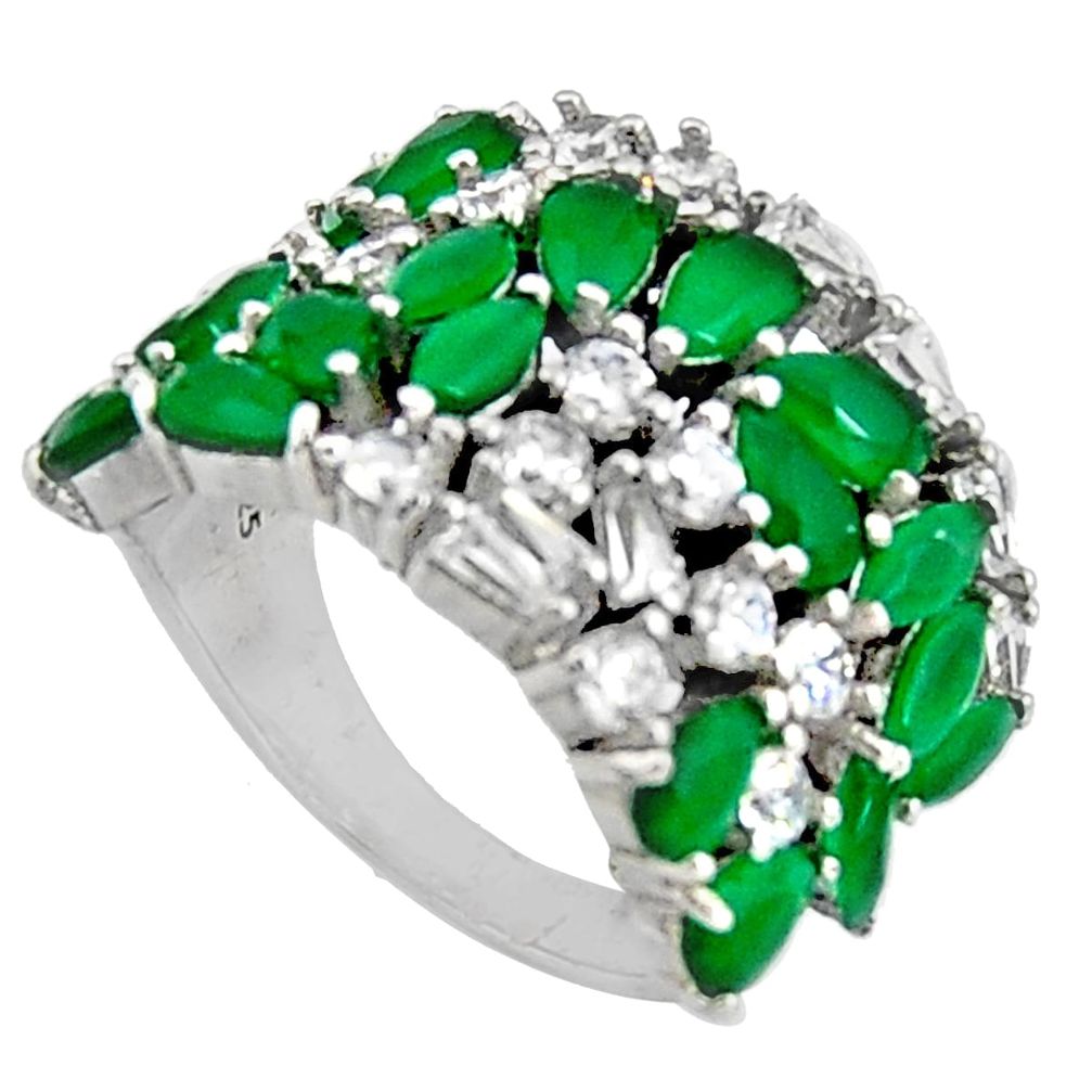 7.43cts green emerald (lab) topaz 925 sterling silver ring jewelry size 7 c7174