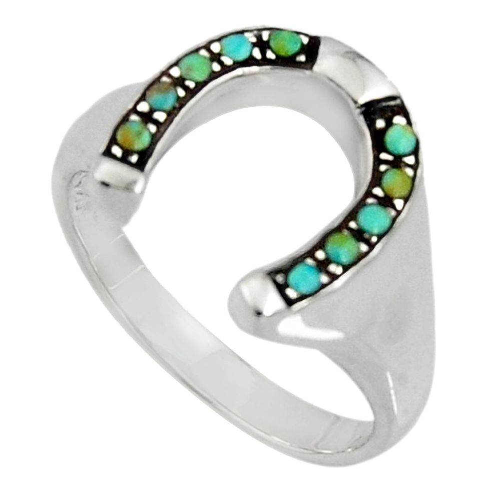 925 sterling silver 0.75cts green arizona mohave turquoise ring size 9.5 c7505