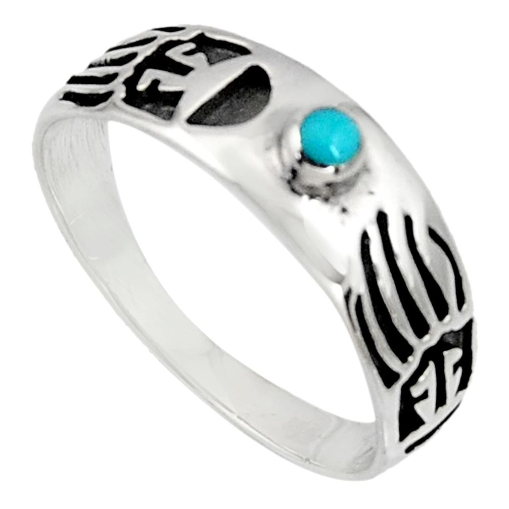 925 silver 4.02gms green arizona mohave turquoise enamel ring size 12 c7516