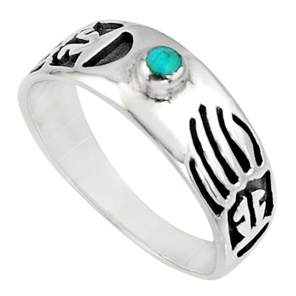 925 silver 4.48gms green arizona mohave turquoise enamel ring size 10.5 c7576