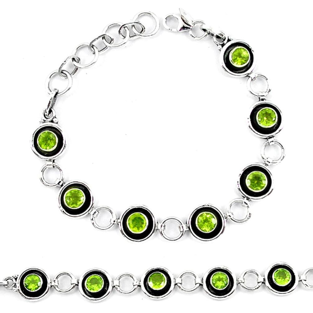 925 sterling silver natural green peridot tennis bracelet jewelry d13870