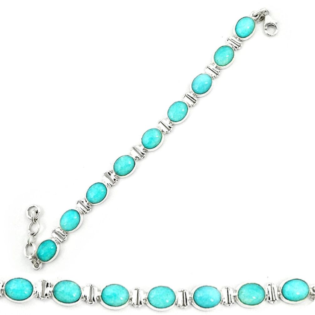 925 sterling silver natural green peruvian amazonite tennis bracelet d20449