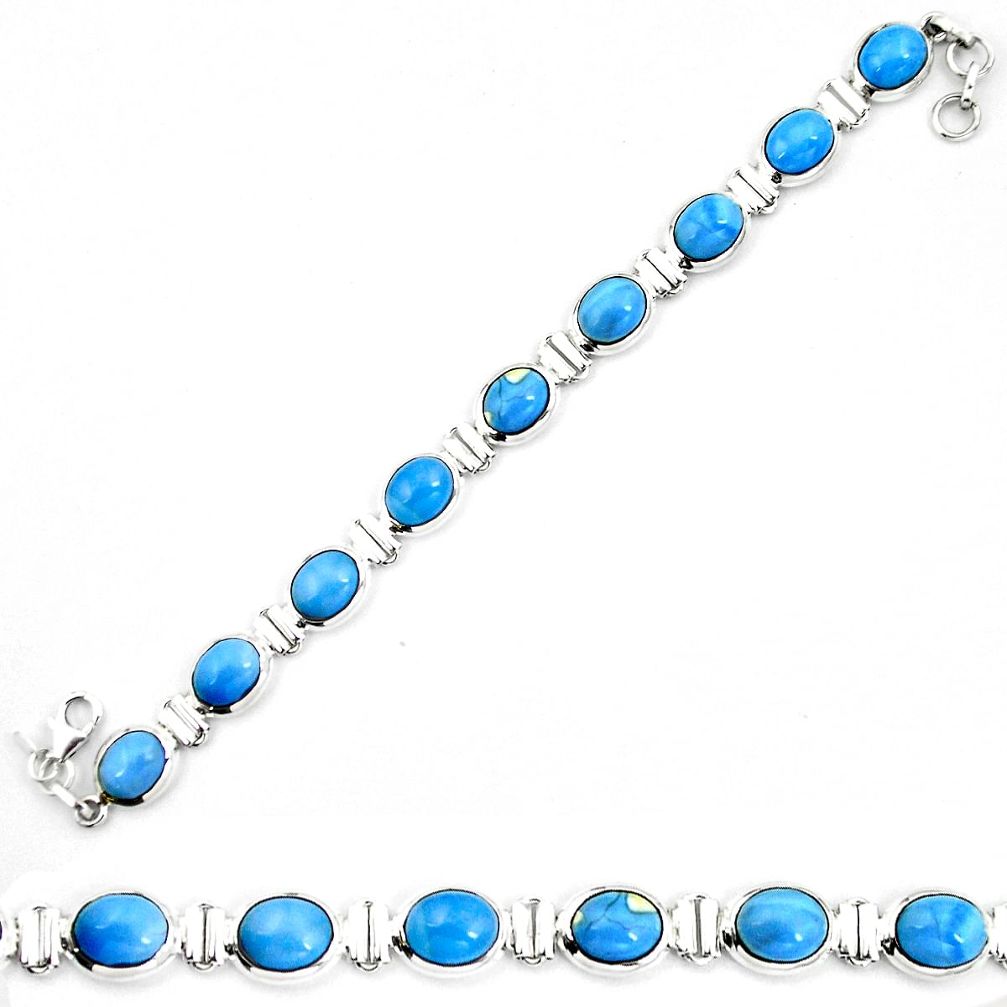 925 sterling silver natural blue owyhee opal tennis bracelet jewelry d30044