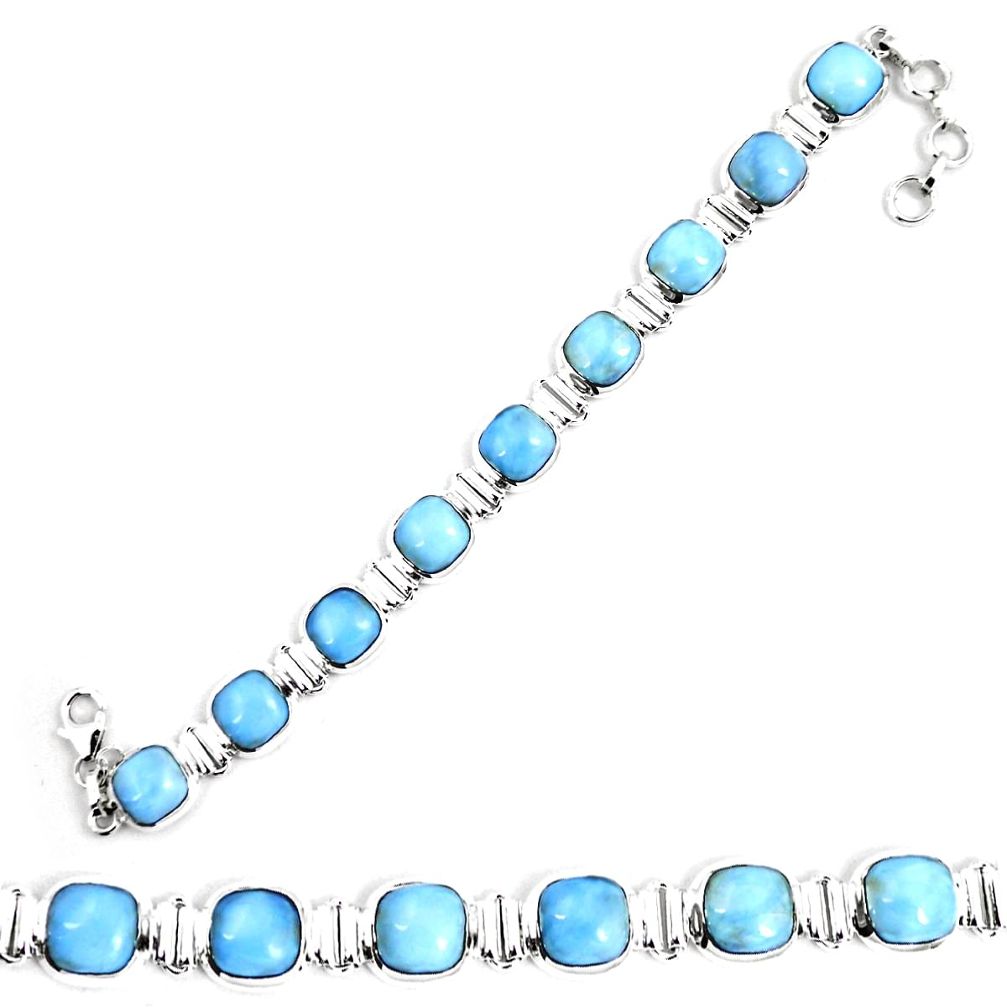 Natural blue owyhee opal 925 sterling silver tennis bracelet jewelry d30081