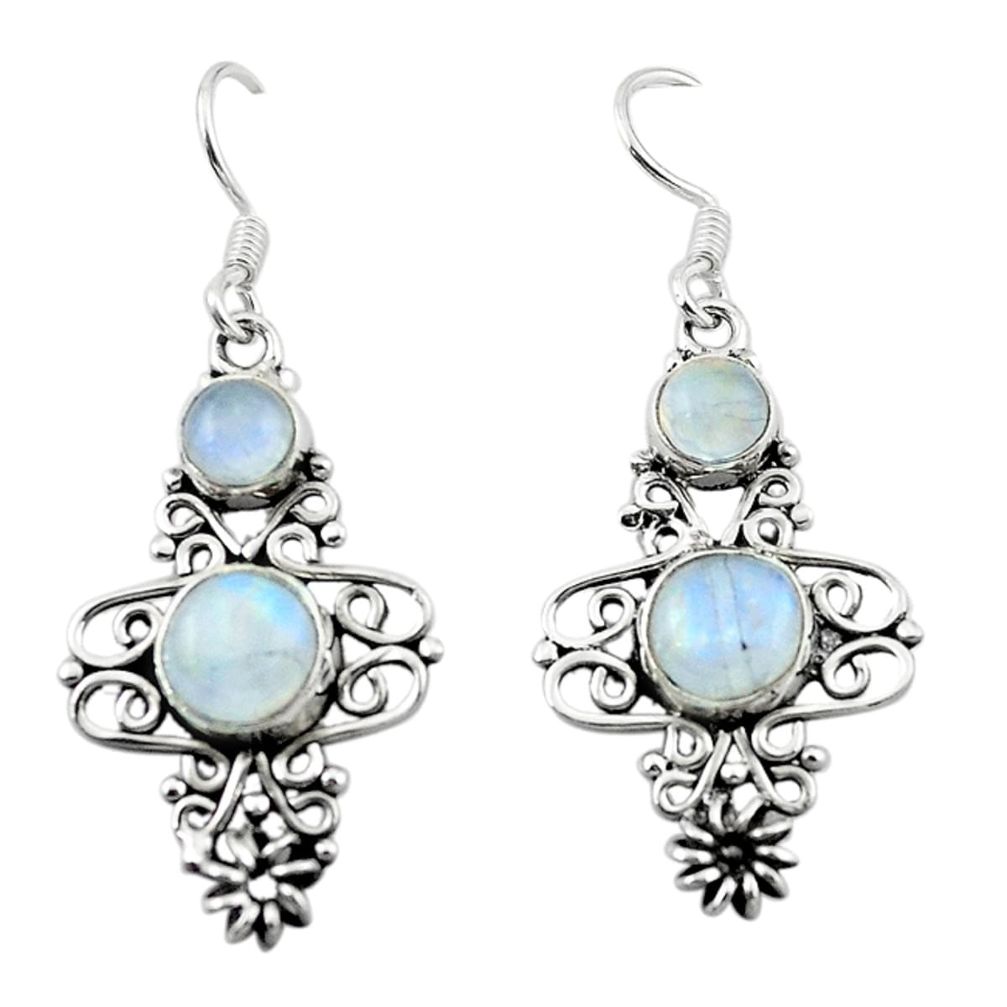 925 sterling silver natural rainbow moonstone dangle earrings jewelry d10408